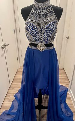 Rachel Allan Royal Blue Size 6 Jersey Cocktail Dress on Queenly