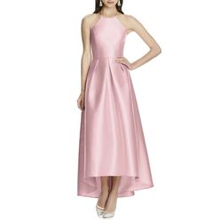 Alfred Sung Pink Size 14 Prom Straight A-line Dress on Queenly