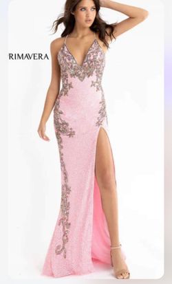 Primavera Light Pink Size 0 Medium Height 50 Off Black Tie Straight Dress on Queenly