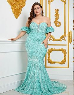 Blue Size 18 Mermaid Dress on Queenly
