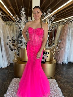 Style 5908A Jovani Pink Size 10 Strapless Tall Height 5908a Mermaid Dress on Queenly