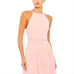 Mac Duggal Pink Size 6 Halter Military A-line Dress on Queenly