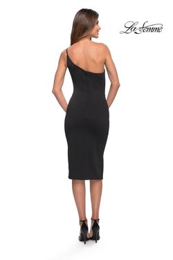 Style 30919 La Femme Black Size 12 Tall Height Mini Cocktail Dress on Queenly