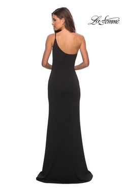 Style 28176 La Femme Black Size 2 Tall Height Prom Side slit Dress on Queenly