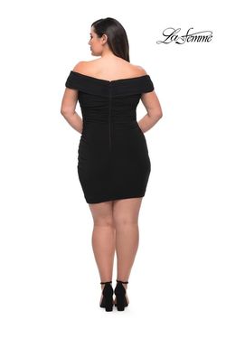 Style 29521 La Femme Black Size 16 Plus Size Cocktail Dress on Queenly