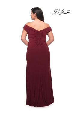Style 29663 La Femme Red Size 12 Floor Length Tall Height Plus Size Side slit Dress on Queenly
