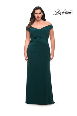 Style 29663 La Femme Green Size 16 Tall Height Side slit Dress on Queenly