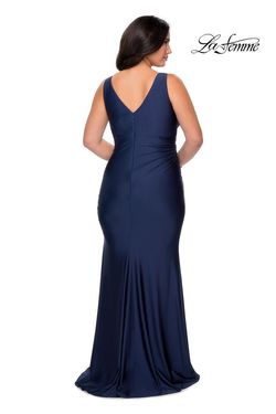 Style 29028 La Femme Blue Size 20 Floor Length Plus Size Straight Dress on Queenly