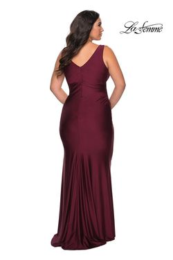 Style 29028 La Femme Red Size 20 Jersey Plus Size Tall Height Straight Dress on Queenly
