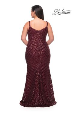 Style 29622 La Femme Red Size 20 Sequined Tall Height Straight Dress on Queenly