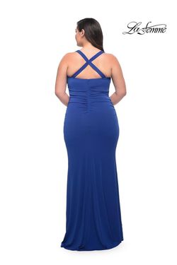 Style 29590 La Femme Royal Blue Size 18 Floor Length Plus Size Straight Dress on Queenly