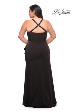Style 29634 La Femme Black Tie Size 20 Tall Height Side slit Dress on Queenly