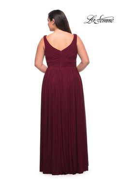 Style 29075 La Femme Red Size 18 Floor Length Jersey Tall Height Straight Dress on Queenly