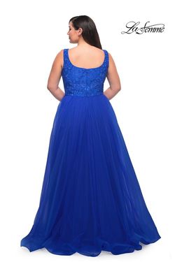 Style 29070 La Femme Royal Blue Size 16 Tulle Plus Size Ball gown on Queenly