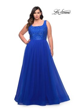 Style 29070 La Femme Royal Blue Size 16 Floor Length Tall Height Plus Size Ball gown on Queenly