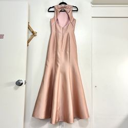 Alfred Sung Pink Size 6 Wedding Guest Satin Floor Length A-line Dress on Queenly