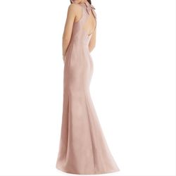 Alfred Sung Pink Size 6 Wedding Guest Satin Floor Length A-line Dress on Queenly