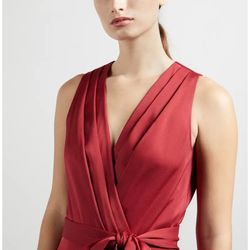 Ted Baker Red Size 2 Appearance Wrap Sunday Cocktail Dress on Queenly