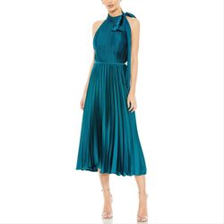 Mac Duggal Blue Size 20 Satin Teal Polyester Cocktail Dress on Queenly