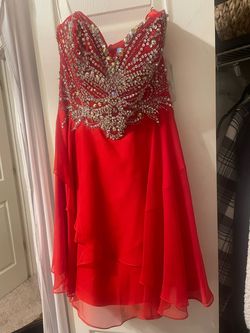 Clarisse Red Size 8 Floor Length Military A-line Dress on Queenly