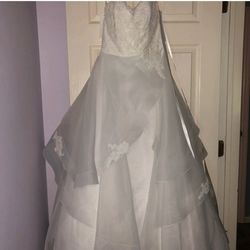 Style 4610 Paloma Blanca White Size 4 Ruffles Prom Cotillion Ball gown on Queenly