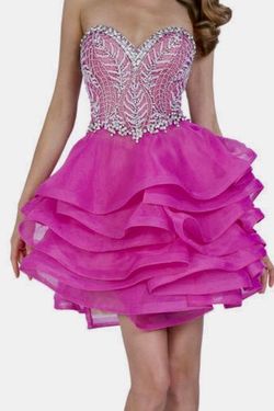 Style 1611P0127 Terani Couture Pink Size 10 Mini Cocktail Dress on Queenly