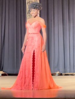 Style 2715 Johnathan Kayne Orange Size 4 Prom Free Shipping Pageant A-line Dress on Queenly