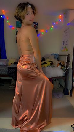 Windsor Orange Size 4 Photoshoot Floor Length Prom Train Dress on Queenly