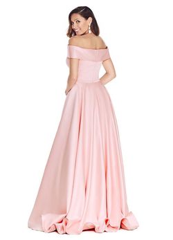 Style 1139 Ashley Lauren Pink Size 0 50 Off Floor Length Satin A-line Dress on Queenly