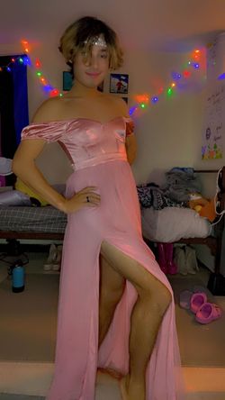 Privy Pink Size 2 50 Off Silk Tall Height Side slit Dress on Queenly