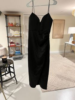 Zara Black Size 0 Graduation Plunge Summer Side slit Dress on Queenly