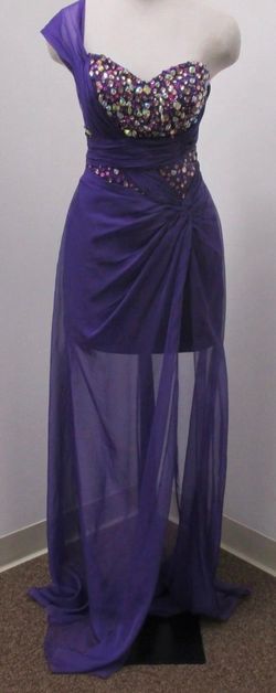 Milano Formals Purple Size 10 One Shoulder Fun Fashion Train Dress on Queenly