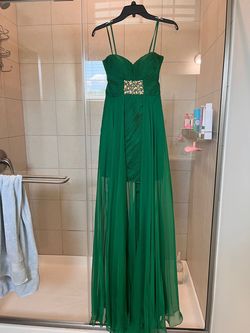 Green Size 0 Side slit Dress on Queenly