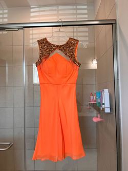 Orange Size 0 Cocktail Dress on Queenly