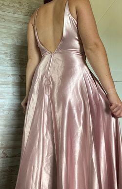 David's Bridal Pink Size 6 Medium Height Side slit Dress on Queenly