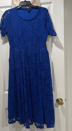 Style 1912129 Torrid Blue Size 20 Plus Size Floor Length Swoop Ball gown on Queenly