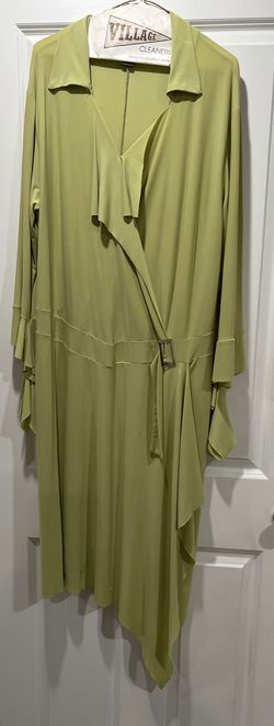 Style 00000 Ashley Stewart Green Size 24 Holiday Ball Medium Height Plus Size A-line Dress on Queenly