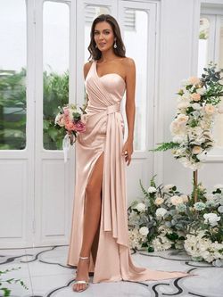Style BD18055BD0020 Hebeos Nude Size 6 Free Shipping Side slit Dress on Queenly
