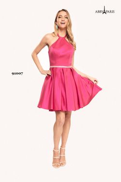 Style 91007 Abby Paris Pink Size 10 A-line Satin Cocktail Dress on Queenly