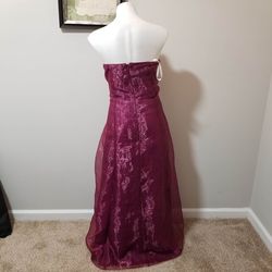 Vintage Purple Size 16 Floor Length Military Burgundy A-line Dress on Queenly