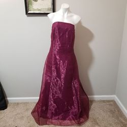 Vintage Purple Size 16 Floor Length Military Burgundy A-line Dress on Queenly