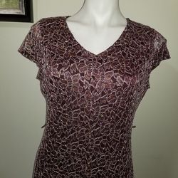 Candalite Petite Purple Size 10 Burgundy Jersey Mini Mermaid Dress on Queenly