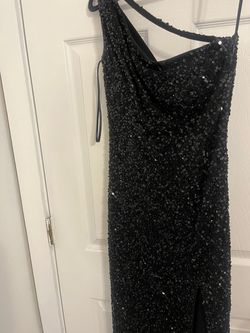Sherri Hill Black Tie Size 2 Side slit Dress on Queenly