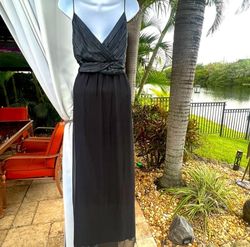 Calvin Klein Black Size 4 Fitted Floor Length A-line Dress on Queenly