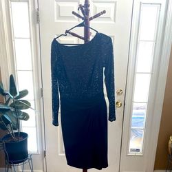 Ralph Lauren Black Size 10 Jersey Long Sleeve Cocktail Dress on Queenly