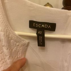 Escada White Size 10 V Neck A-line Dress on Queenly