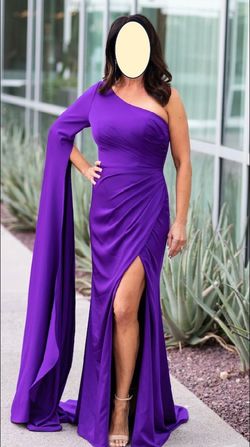 Style Monterey Gown Rene the label/Mia Bella  Purple Size 4 Black Tie Floor Length Straight Dress on Queenly