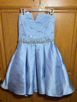 B. Darlin Light Blue Size 4 Flare Homecoming Cocktail Dress on Queenly