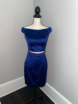Sherri Hill Blue Size 6 Sorority Formal Appearance Cocktail Dress on Queenly