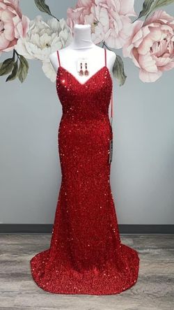 Style 810108 Clarisse Bright Red Size 8 810108 Prom Mermaid Dress on Queenly
